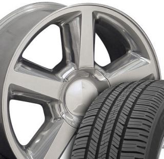20 Polished Tahoe Wheels Goodyear 275 55 20 LS2 Fit Chevrolet GMC