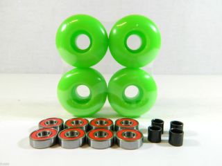 New Blank Pro Skateboard 52mm Color Wheels + ABEC 7 Bearing + Spacers