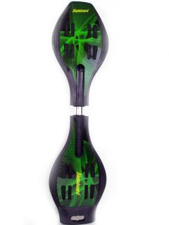 Two Wheels Inline Ripstik Waveboard with Light Up Wheels Green Color