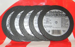 New 5 Pack of Metabo 4 Cut Off Wheels Original Slicer 655322000