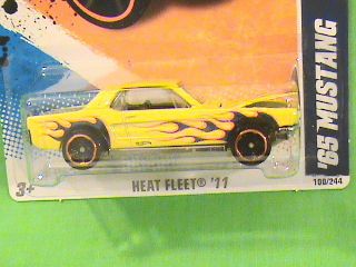 Hot Wheels 65 Mustang Yellow Flame Deco Design Heat Fleet 11 RARE 2