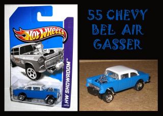 Hot Wheels 2013 Classic Super `55 Chevy Bel Air Gasser Real Riders