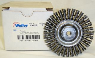 Weiler 13126 4 Stringer Bead Twist Wire Wheel Box of 5 Wheels