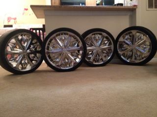 20 Lexani Fire Chrome Wheels and 245 35 R20 Tires Great Condition