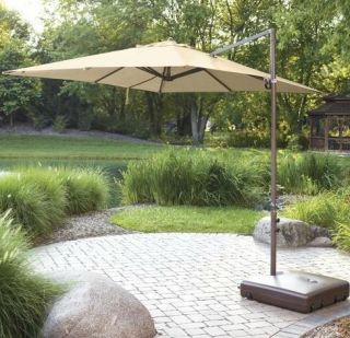 Outdoor Umbrella Base Fills with sand or water handles wheels portable