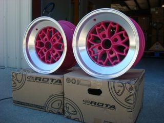 Rota Aleica 15x8 15x9 Rims 4x114 3 Pink Sakura New Hot AE86 510 RX7