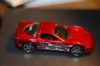 1997 Hot Wheels 97 Chevy Corvette Dark Red with Flames from Dual Cool