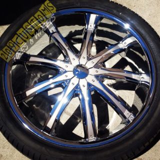 26 inch Wheels Rims Tires Silver DW29 5x115 Chrysler 300 04 05 06 07