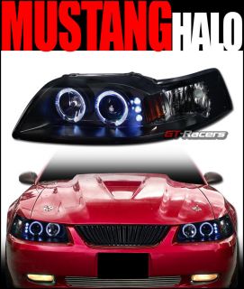 SMOKE DRL LED HALO RIMS PROJECTOR HEADLIGHTS AMBER PARKING 99 04 FORD