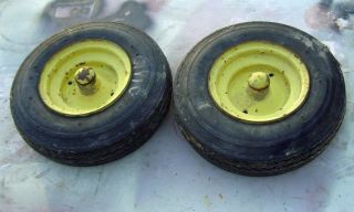 Narrow front wheels & tires for a 1964 1967 John Deere 110 garden