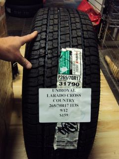 Uniroyal Laredo Cross Country 265 70R17 113s Brand New Tire