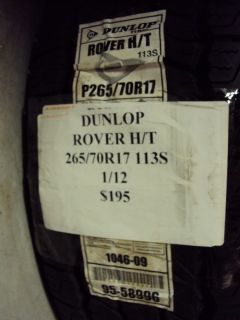 Dunlop Rover H T 265 70R17 113s Truck SUV Tire New