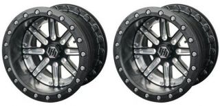 Black Single Beadlock Wheels 12 12x7 3 4 4 110 Rhino 450