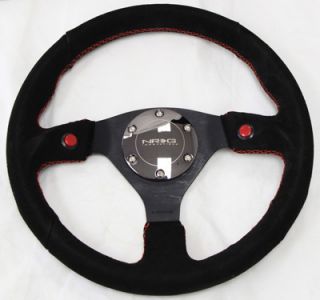 NRG 2 Button Series 320mm Racing Steering Wheel Black Sport Suede w