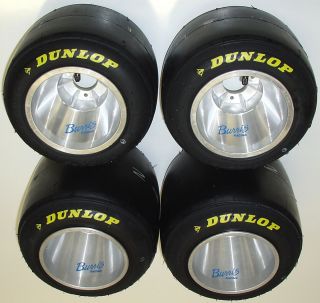 New Set of Dunlop Racing Go Kart Tires Burris Aluminum Wheels