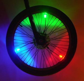  Bicycle Wheel Safety Lights Spoke Rim Bike Mountain Cruiser BMX Tire