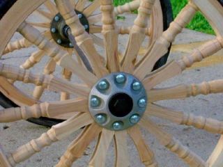 Chariot Wheels or Fancy Turned Wooden Spoke Wheels