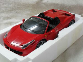 New 1 18 Red Hot Wheels Elite Ferrari 458 Spider RARE Black Interior