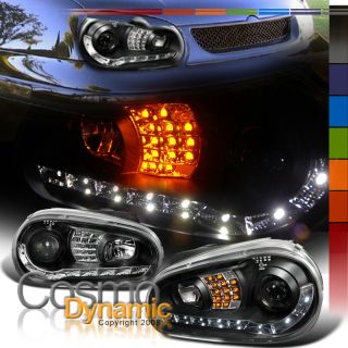 99 05 Golf GTI MK4 Black Projector Headlight LED Signal