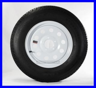 Radial Trailer Tire Rim st205 75R14 205 75 14 14 5 Lug Wheel White