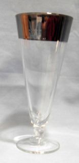 Vintage Dorothy Thorpe Silver Rim Pilsner Glass