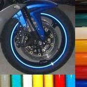 Blue Reflective Motorcycle Rim Stripe Wheel Decal Tape