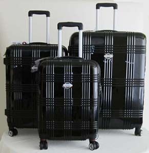 Pc Luggage Set Hard Rolling 4 Wheels Spinner Upright Travel Black