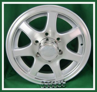 15 Clear Coated Aluminum 7 Spoke Trailer Rim Wheel