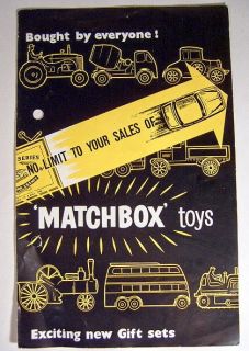 Very RARE 1960 Matchbox Gift Set Leaflet