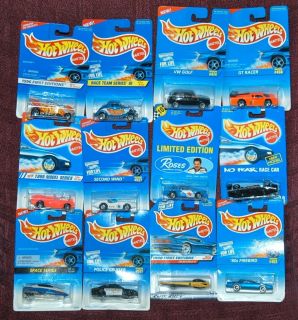 Mixed Lot of 12 Hot Wheels Cars from The 1990s All New in Package