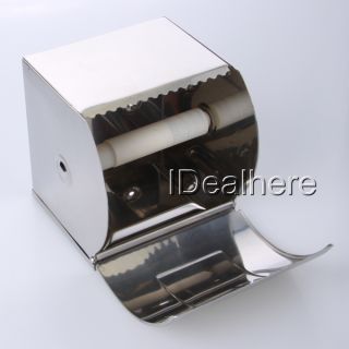 Stainless Steel Toilet Paper Tissue Holder Box w Cover