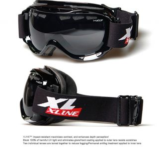 Xline 8070 Silver Orange Clean Dual Antifog Lens Ski Snowboard Goggles