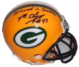 MD Jennings Signed Auto Green Bay Packers Mini Helmet Riddell NFL