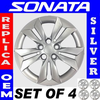 4PCSET 16 Sonata Silver Bolt on Wheel Covers Rim Hub Caps Hubs 5 Lug