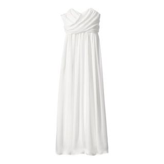 TEVOLIO Womens Satin Strapless Maxi Dress   Off White   4