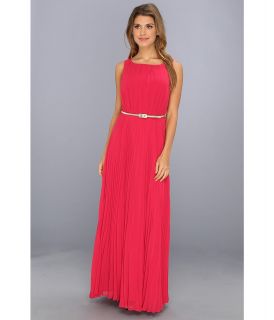 Eliza J Sleeveless Maxi With Pleated Bodice And Skirt Womens Dress (Red)