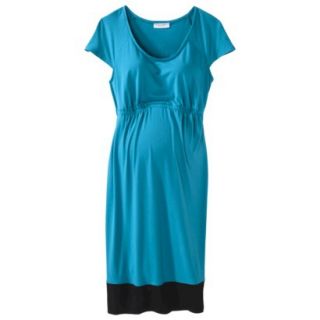 Liz Lange for Target Maternity Short Sleeve Dress   Teal/Black S
