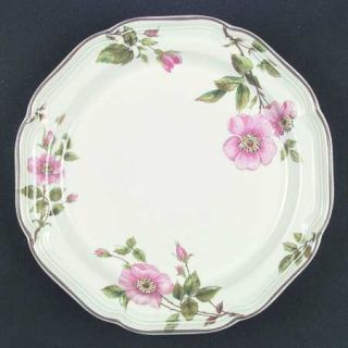 Mikasa Rose Petals Dinner Plate, Fine China Dinnerware   Pink Flowers,Green Leav