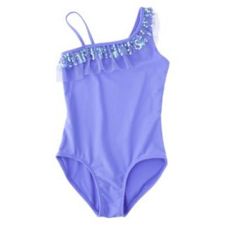 Xhilaration Girls 1 Piece Ruffled Sequin Swimsuit   XL