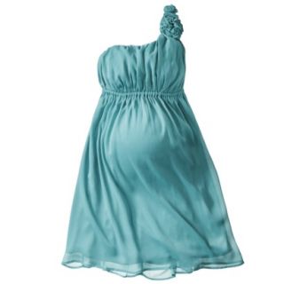 Merona Maternity One Shoulder Rosette Dress   Blue XS