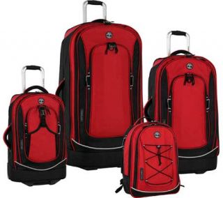 Timberland Claremont 4 Piece Luggage Set   Red/Black Luggage Sets