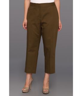 Anne Klein Plus Size Slim Crop Pant Womens Casual Pants (Olive)