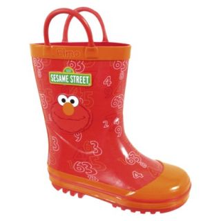 Sesame Street Toddler Boys Elmo Rain Boot   Red 10