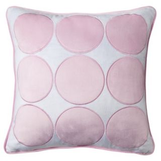 Castle Hill Maddie Velour Circles Pillow   Pink/White (18x18)