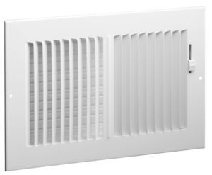 Hart Cooley 682 6x6 W HVAC Register, 6 W x 6 H, TwoWay Steel for Sidewall/Ceiling White (043821)