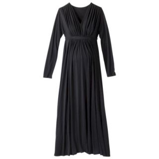 Merona Maternity Long Sleeve Tie Waist Maxi Dress   Black XXL