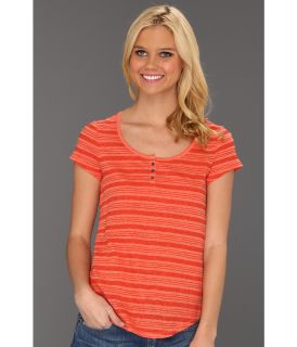 Lucky Brand Catarina Stripe Tee Womens T Shirt (Orange)