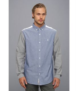Original Penguin L/S Color Block Oxford Shirt Mens Long Sleeve Pullover (Navy)