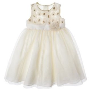 Rosenau Infant Toddler Girls Rosette Tulle Dress   White 12 M