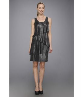 Karen Kane Asymmetrical Tier Dress Womens Dress (Silver)
